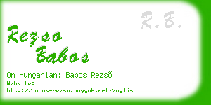 rezso babos business card